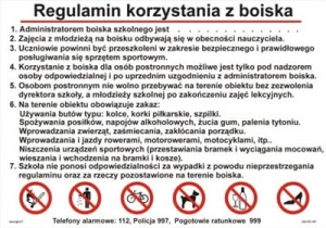 Znak Regulamin korzystania z boiska