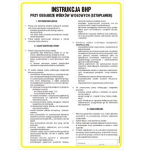Instrukcja BHP przy obsłudze wózków widłowych