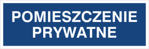 Znak POMIESZCZENIE PRYWATNE