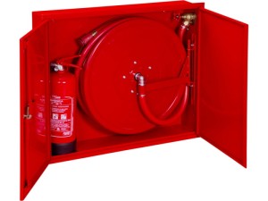 Hydrant DN 25 z wężem 30mb. WNĘKOWY SMUKŁY z mejscem na gaśnicę z boku hydrantu