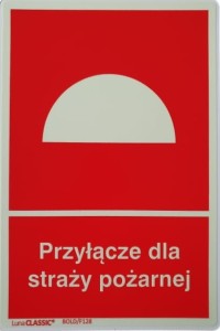 Znak Przyłącze dla straży pożarnej 10x15 płyta foto