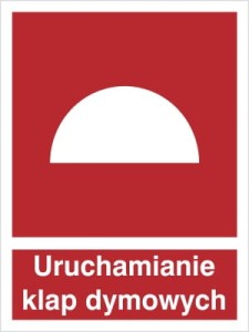 Znak URUCHAMIANIE KLAP DYMOWYCH PCV 15x20 foto