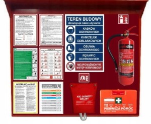 Wyposażenie tablicy budowlanej Punkt BHP PPOŻ 