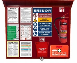 Wyposażenie tablicy budowlanej Punkt BHP PPOŻ  