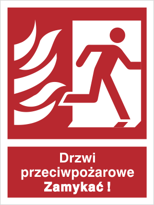 Drzwi przeciwpożarowe ZAMYKAĆ (prwo)