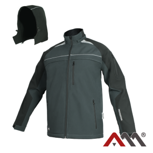 Kurtka softshell CLASSWORK grafitowo-czarna r. L