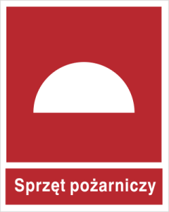 Znak Zestaw sprzętu pożarniczego